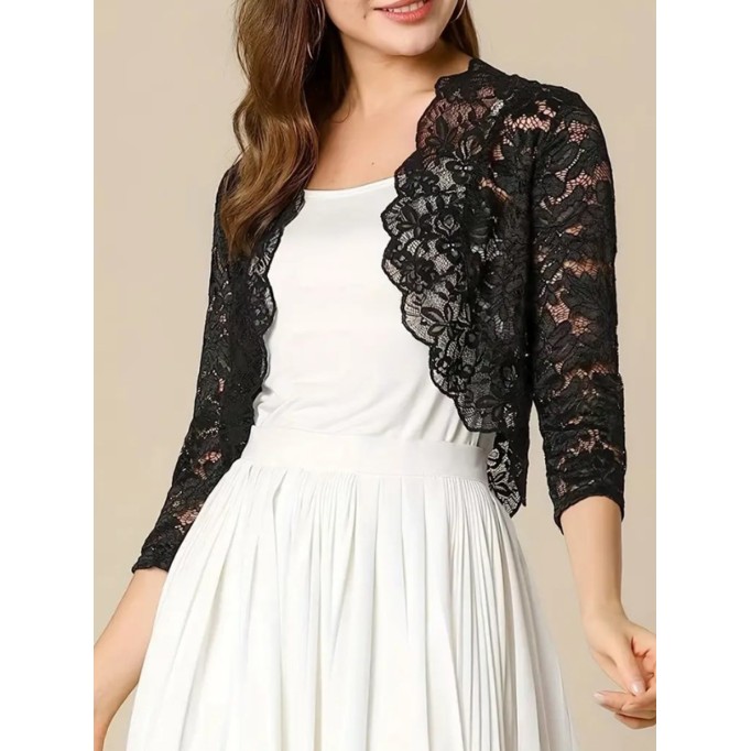 Black lace lace  cardigan