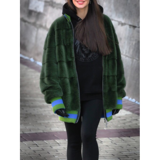 Casual color block plush coat