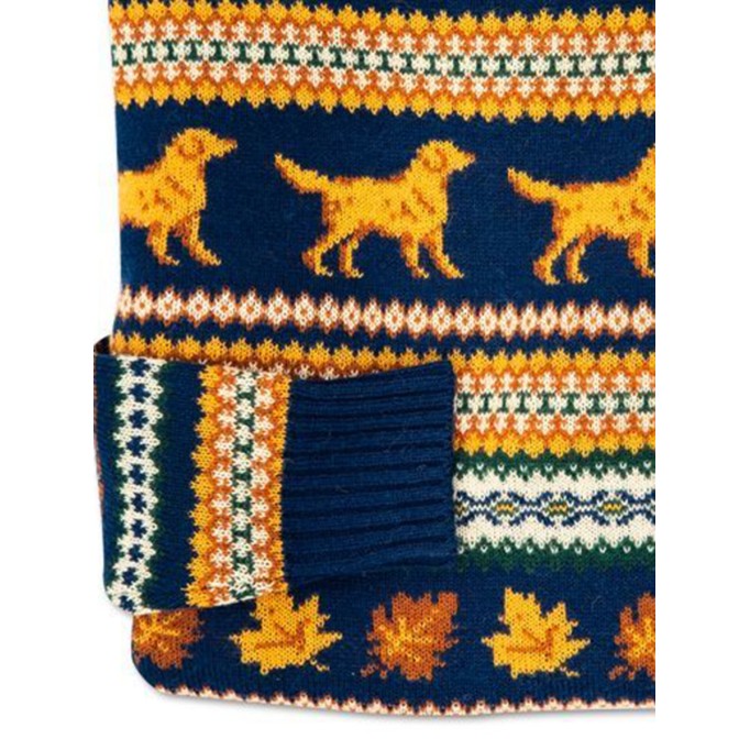 Casual dog pattern contrast sweater