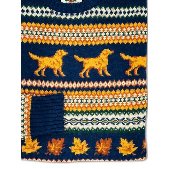 Casual dog pattern contrast sweater