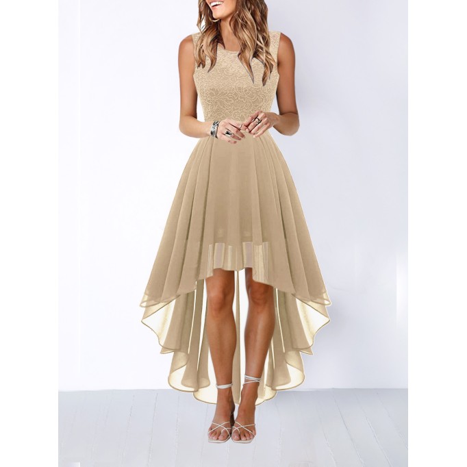 Casual hollow waist chiffon dress