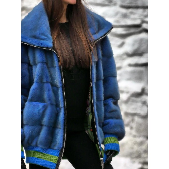 Casual lapel color block plush coat