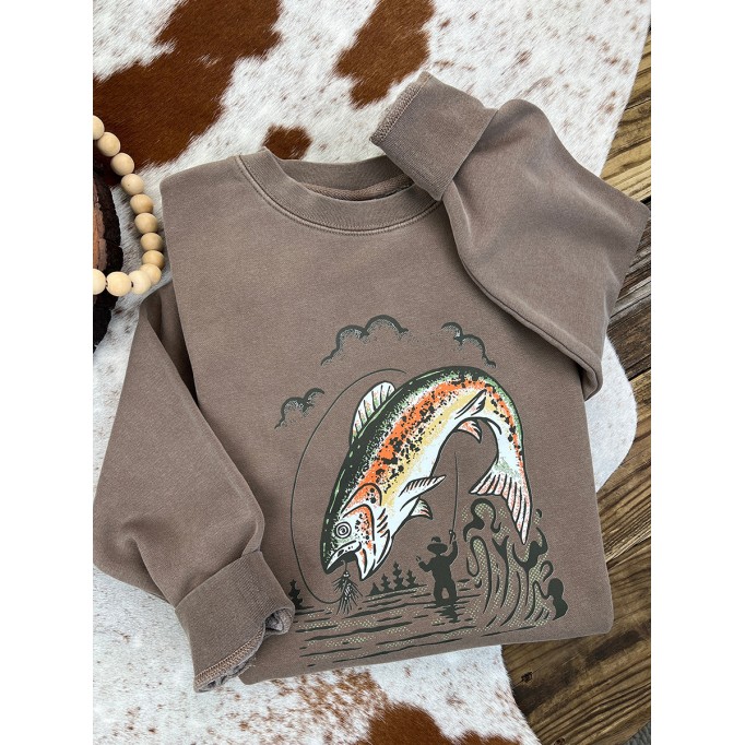 Casual Weekday Flyfishing Crewneck Sweatshirt