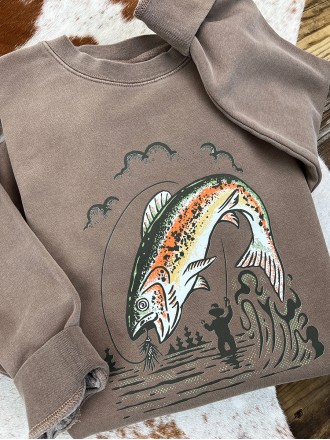 Casual Weekday Flyfishing Crewneck Sweatshirt