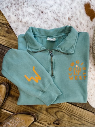 Cowgirl Printed Zip Sweatshirt