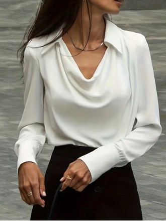 Elegant satin collar shirt