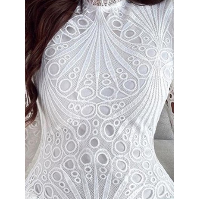 Elegant white lace dress dress