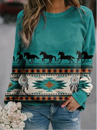 Ethnic Print Sweatshirt