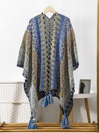 Ethnic style retro cloak with scarf