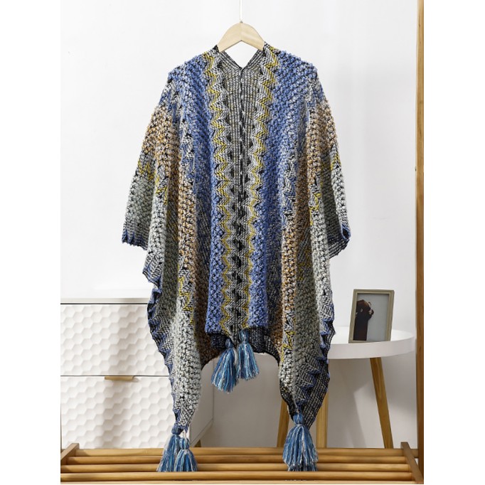 Ethnic style retro cloak with scarf