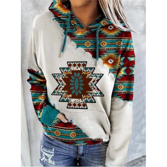 Ethnic Tribe Hooded Sweater Coat Top