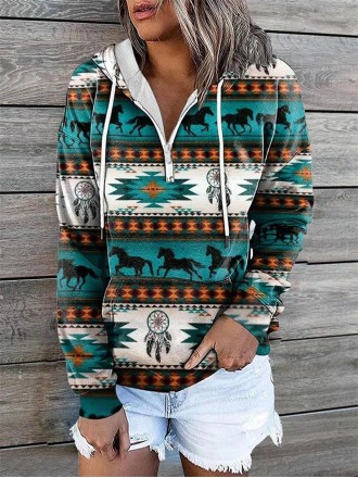 Fashion New Western Printed Autumn/Winter Hoodie