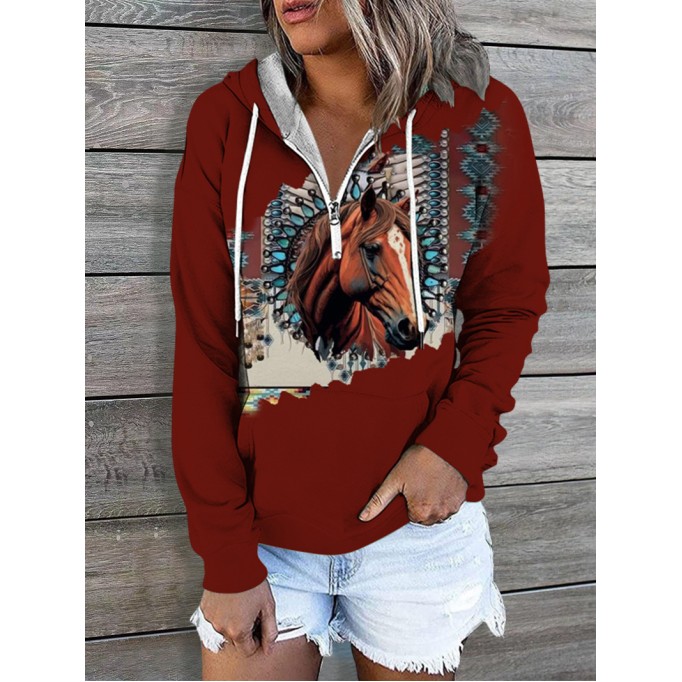 Fashion printed long sleeve casual sweatshirt