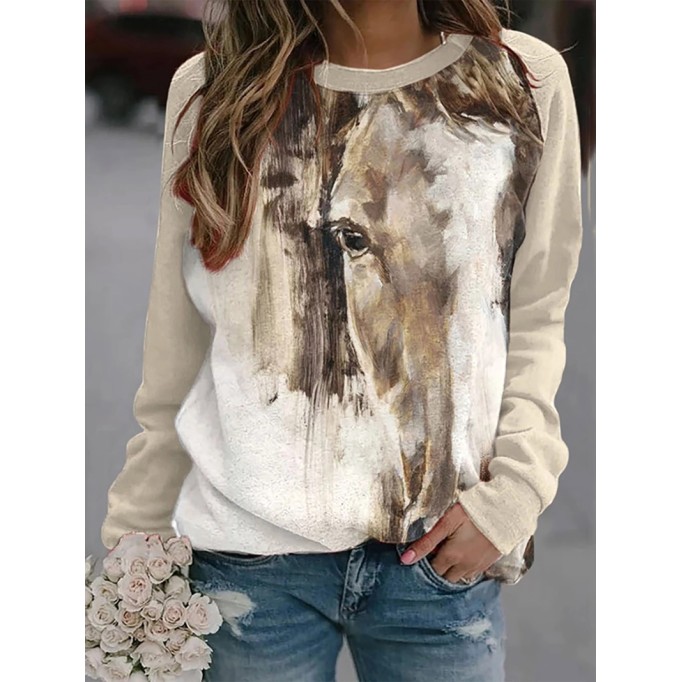 Fashionable slim fit V-neck long-sleeved shirt for women