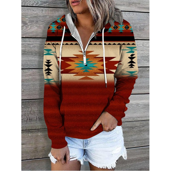 Fashionable zipper long sleeve casual sweatshirt