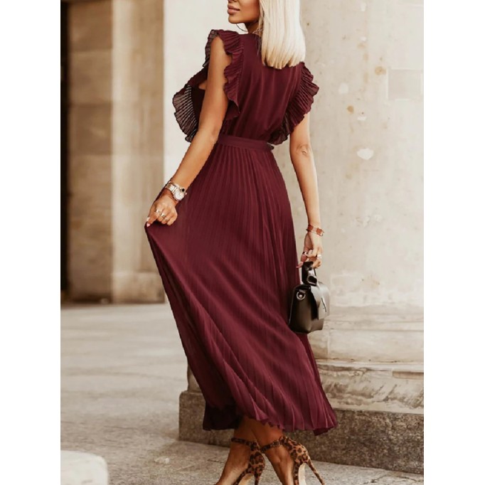 Fitted chiffon ruffle sleeves