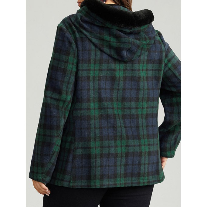 Green plaid coat