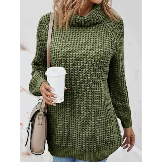 Green turtleneck sweater