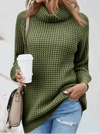 Green turtleneck sweater