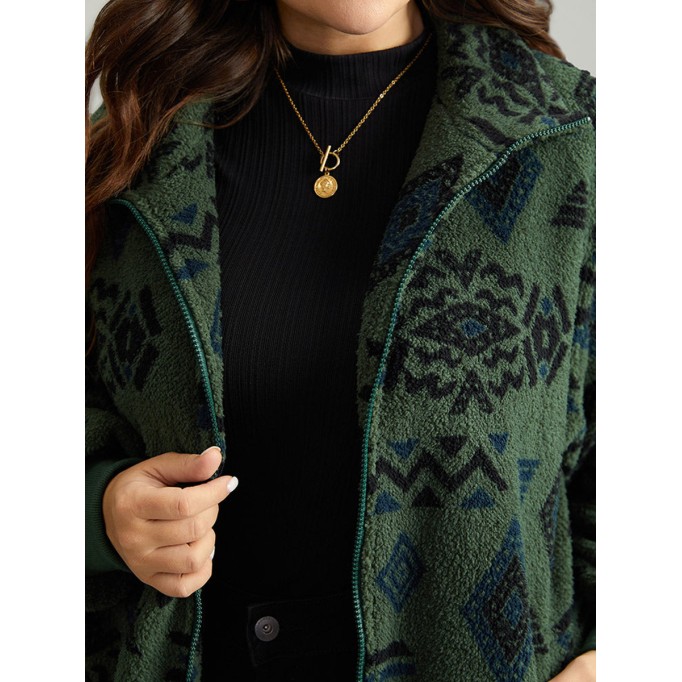 Green vintage print jacket