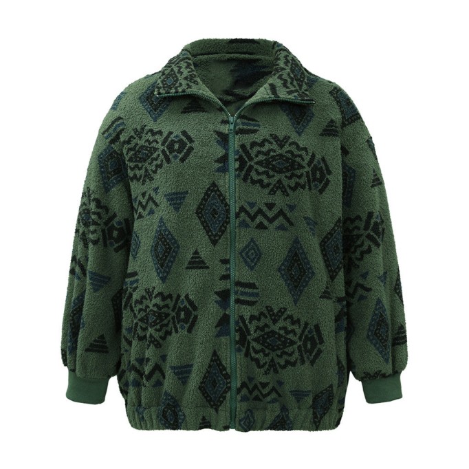 Green vintage print jacket