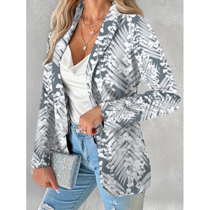 Grey print design suit jacket