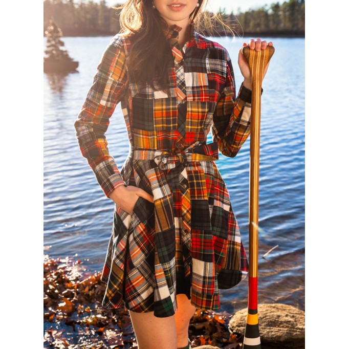 Holiday Patchwork Flannel Dress