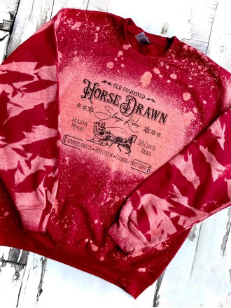 Horse Drawn Sleigh Rides tie-dye sweatshirt