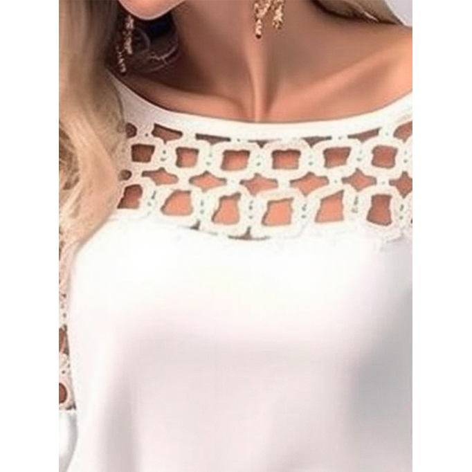 Lace Panel Off Shoulder Top