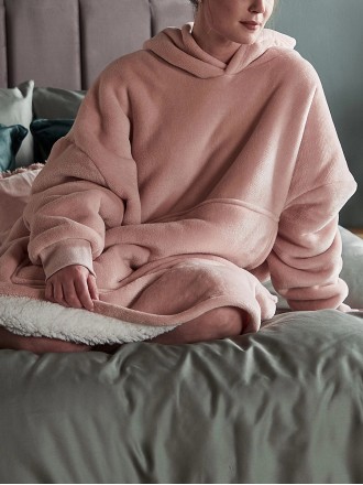 Large Lazy Comfortable Flannel Blanket Hoodie