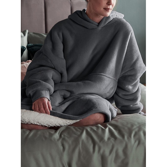 Large Lazy Comfortable Flannel Blanket Hoodie