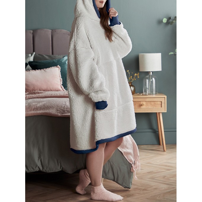 Large Lazy Comfortable Flannel Blanket Hoodie