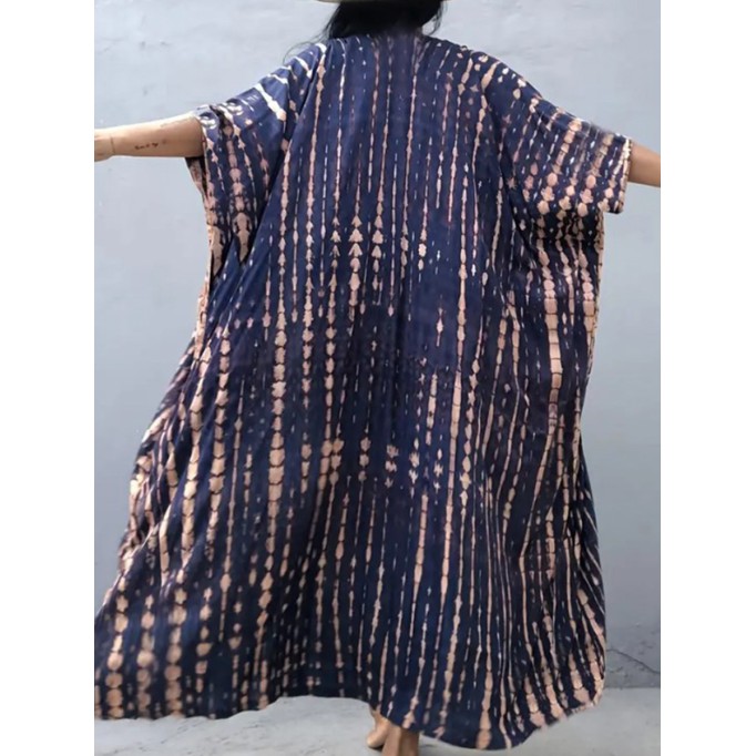 Loose tie-dye holiday kimono smock