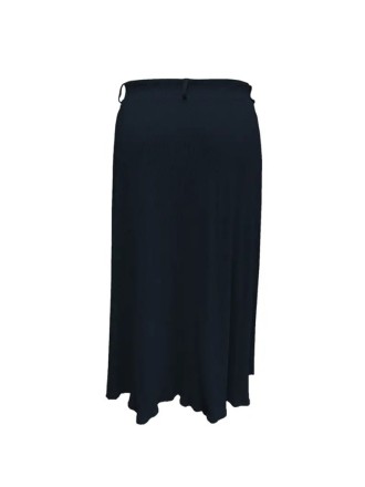 Navy blue cotton crepe half skirt for women