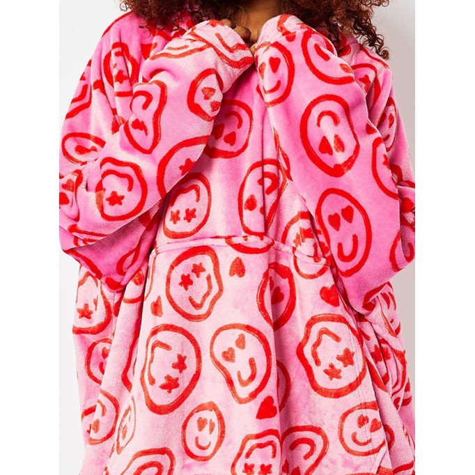 Pink Wool Blanket Hoodie