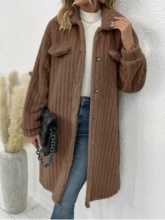 Plush lapel top jacket