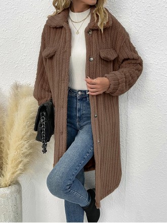 Plush lapel top jacket