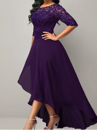 Purple lace patchwork dress dress