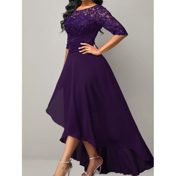 Purple lace patchwork dress dress