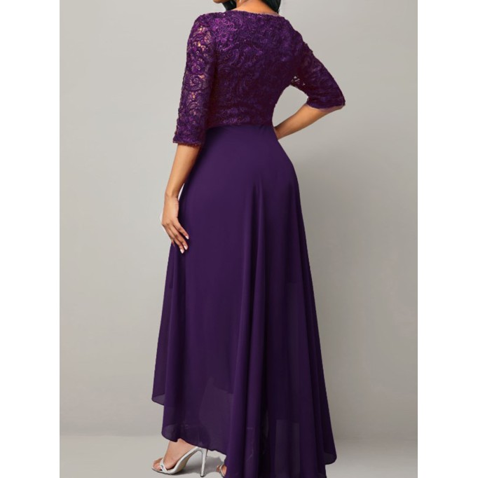 Purple lace patchwork dress dress