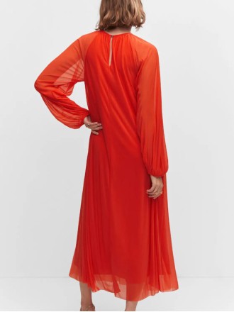 Red chiffon dress for women