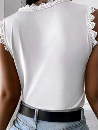 round neck lace vest top