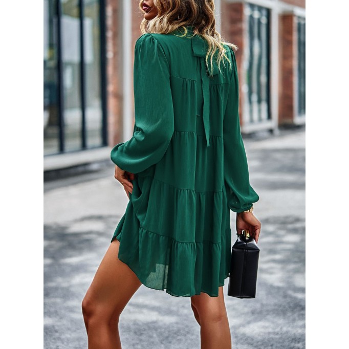 round neck long sleeve loose dress