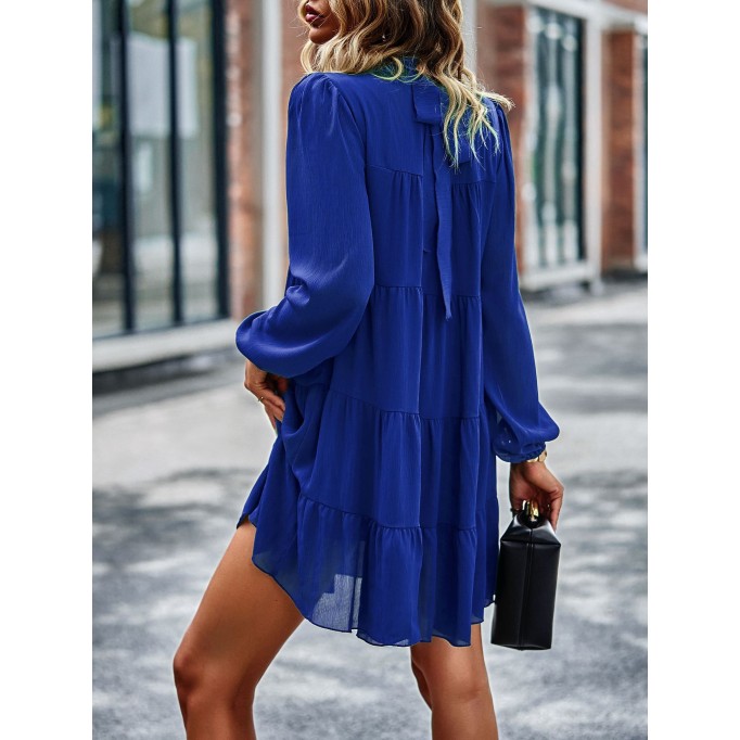 round neck long sleeve loose dress