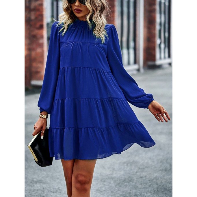 round neck long sleeve loose dress