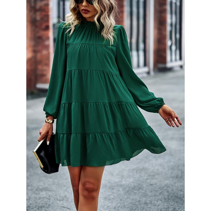 round neck long sleeve loose dress