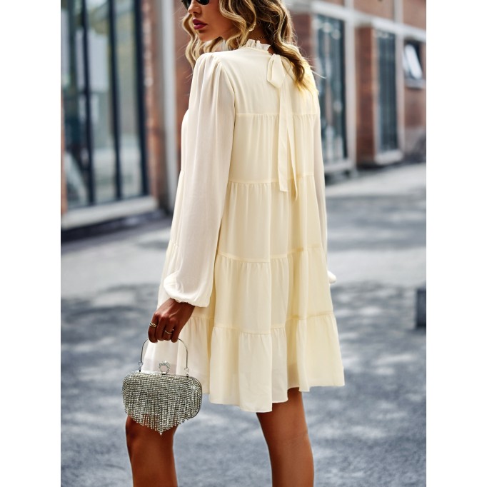 round neck long sleeve loose dress