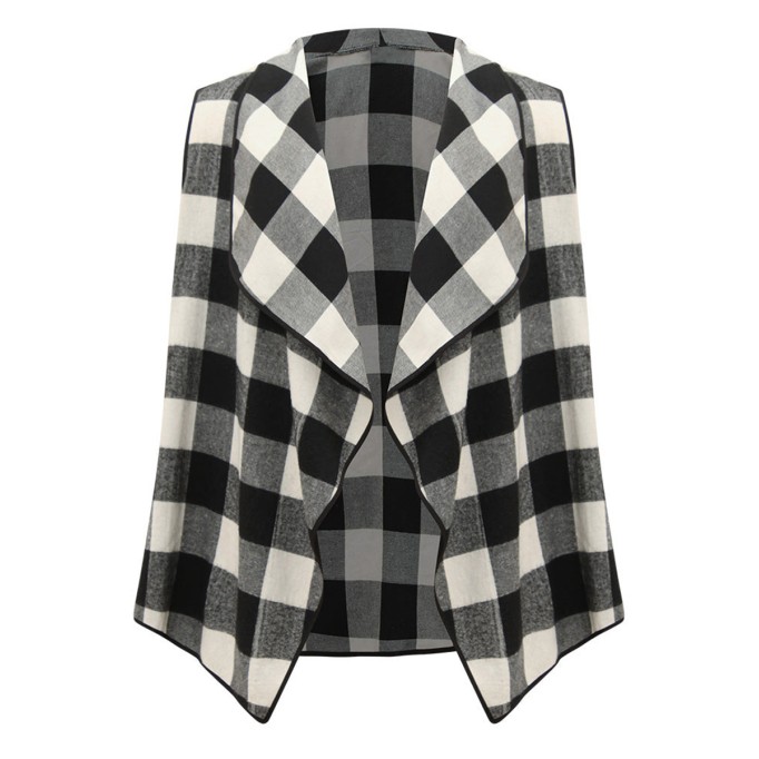 Sleeveless plaid jacket