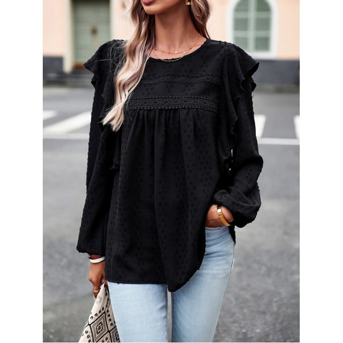 Solid color temperament casual long sleeves