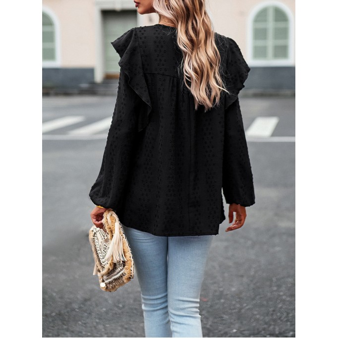 Solid color temperament casual long sleeves